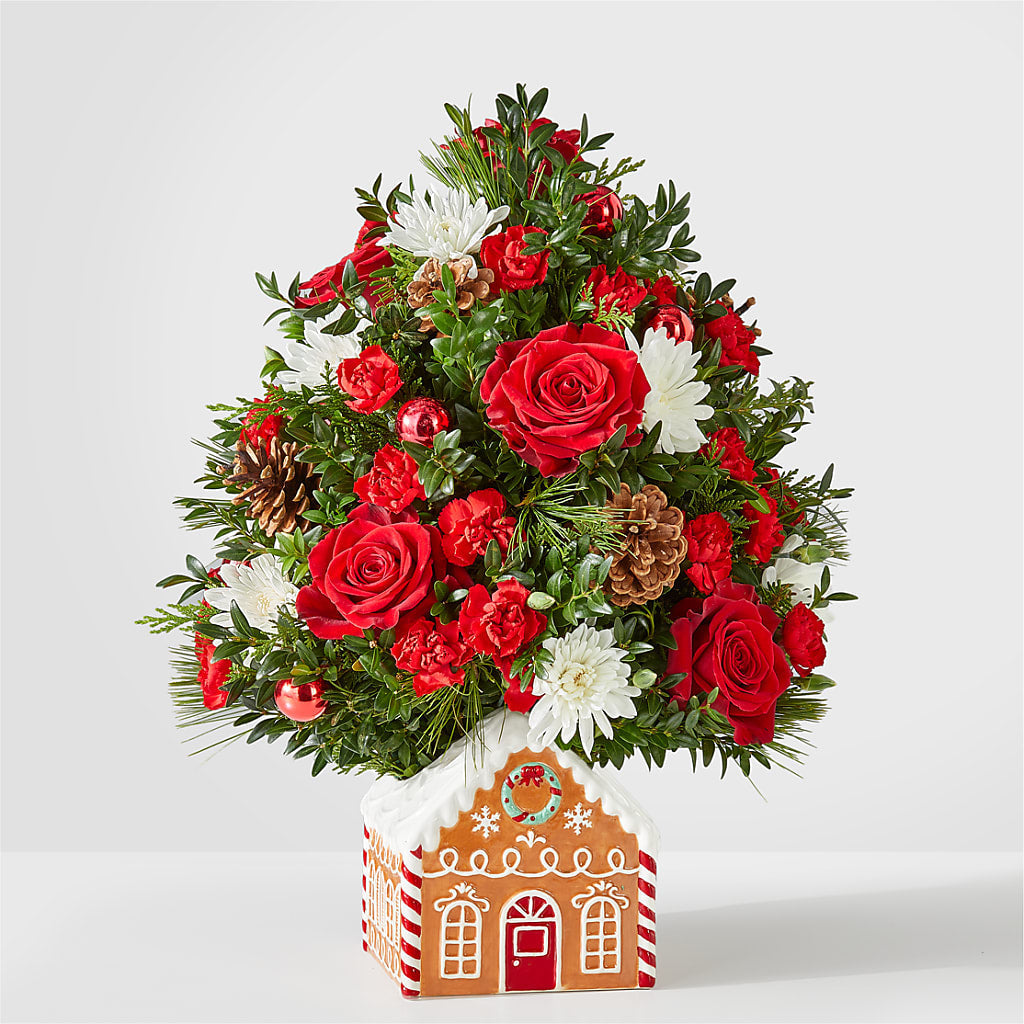 フラワーベース　クリスマス Spiced Gingerbread Tree–Wes Flowers
